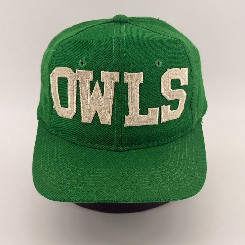 Vintage 80s Owls Chenille Patch Snapback Green Felt Letters Virginia Ts Korea